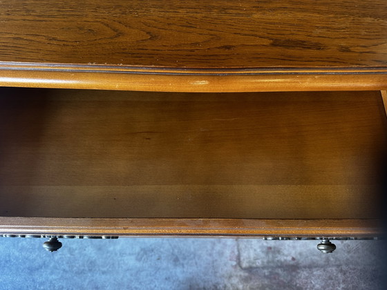 Vintage eikenhouten commode met 4 lades - honingkleurige patina – Fabrication Artisanale mi-XX e siècle (photo 13 of 15)