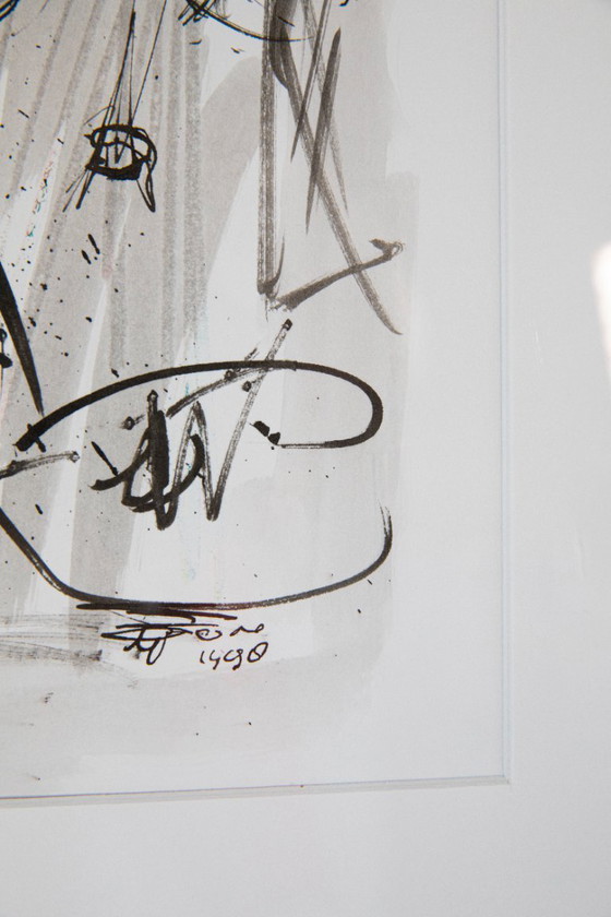 Image 1 of Originele tekening / gemengde techniek op papier
