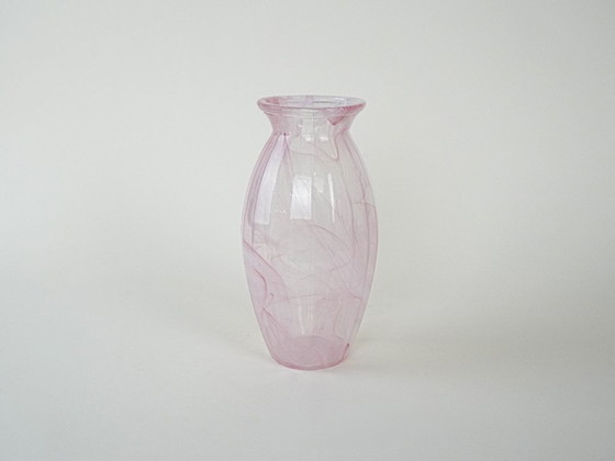 Image 1 of Pink glass vase, Italian design, 1980s, made in Italy