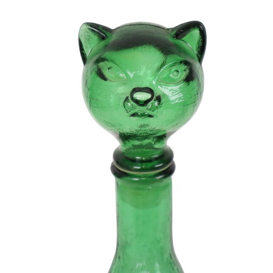 Grande caraffa in vetro verde a forma di gatto, Empoli, Italia, 37 cm – Bicchieri e caraffe, Glass (photo 9 of 15)