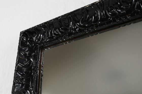 Image 1 of Grand miroir de cheminée en chêne noir baroque, France vers 1850 1850