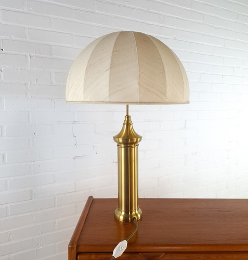Vintage mushroom brass XL table lamp mid-century modern design 1970s