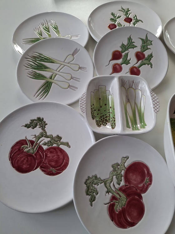 Image 1 of Vintage crockery vegetables. Hand painted in Italy