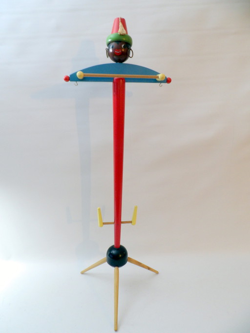 Valigetta da bambino in legno vintage "Ragazzo marocchino con fez" Made in France