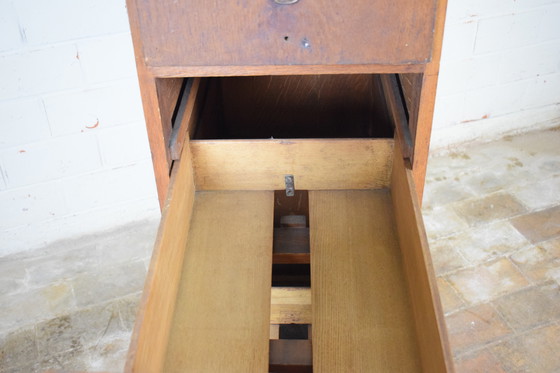 Image 1 of Antique Wooden Drawer Cabinet File Cabinet