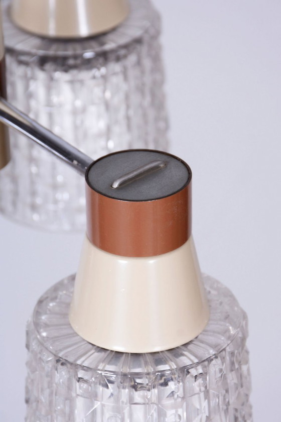 Lampadario restaurato di metà secolo, di Drukov, acciaio cromato, vetro, ceco, anni '70 – Glass, Metal (photo 9 of 11)