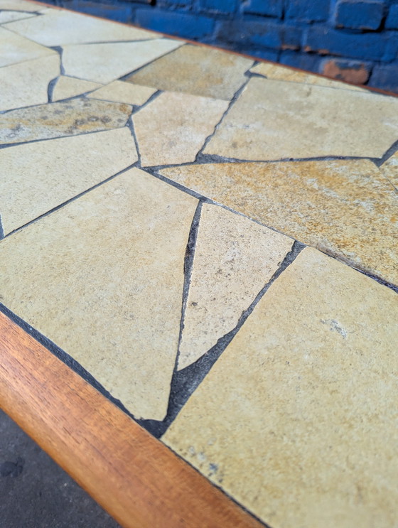 Image 1 of Vintage teak coffeetable / leisteen blad