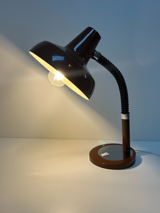 Image 1 of Large, brown vintage desk lamp / table lamp HERDA