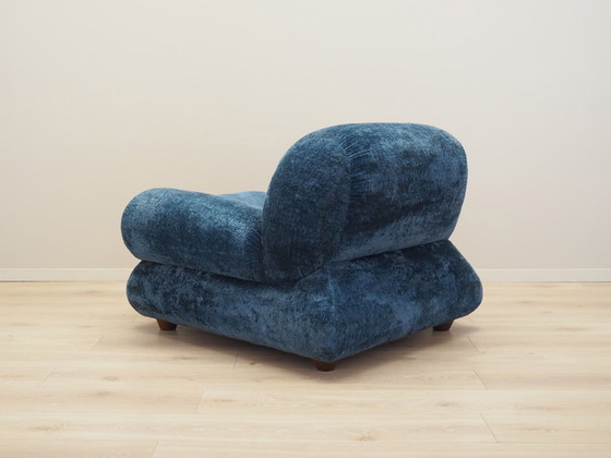 Image 1 of Blauwe fauteuil, Italiaans ontwerp, jaren 1970, productie: Italië