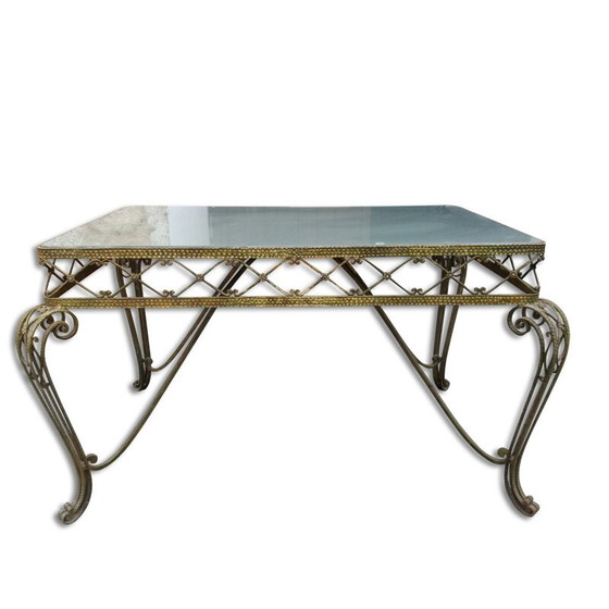 Image 1 of Vintage glass and brass console table, Italy 1940