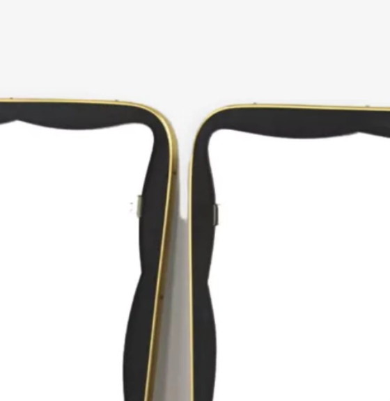 Image 1 of Set di 2 specchi scandinavi in ​​metallo, Svezia 1960