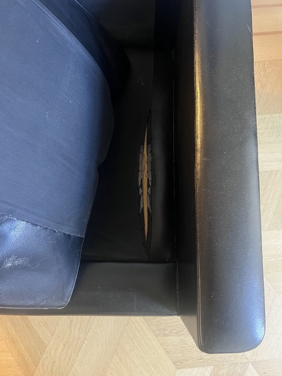 Image 1 of Zwei dänische Mid-Century-Sessel aus schwarzem Leder