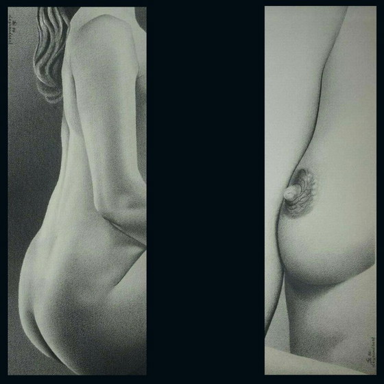 Image 1 of Composizione figurativa in grafite. Francia, anni '80