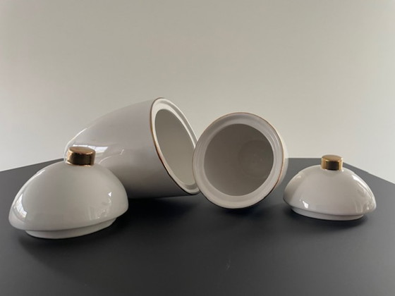 Image 1 of Set di 2 vasi in ceramica bianca 'Saturn' – Hush Living