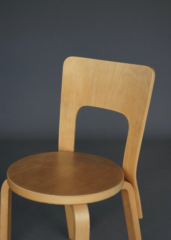 Image 1 of Model 66 Chairs attributed to Alvar Aalto, 1980s, Set of 2