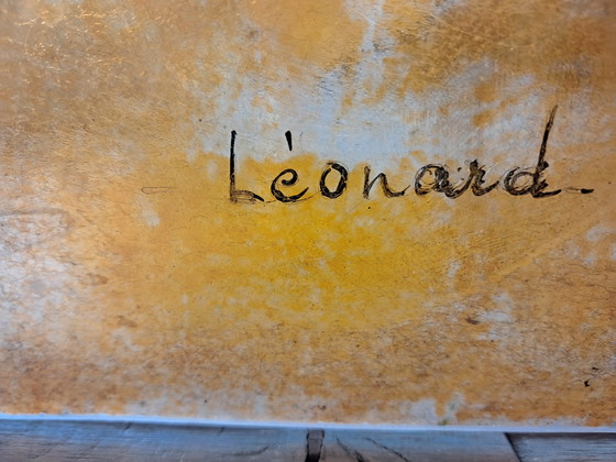 Image 1 of Porte vintage Résine Branches et feuilles signée LEONARD 1980