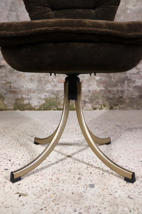 Image 1 of 2 fluwelen draaistoelen van Gastone Rinaldi voor Rima