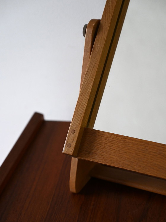 Image 1 of 1960s Adjustable Fröseke Teak Tabletop Mirror