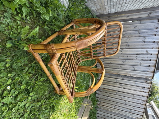 Exclusieve Authentieke Rotan Lounge Fauteuil – Vroeg Indonesisch Handwerk Jaren 40/50 – Rattan (photo 2 of 10)