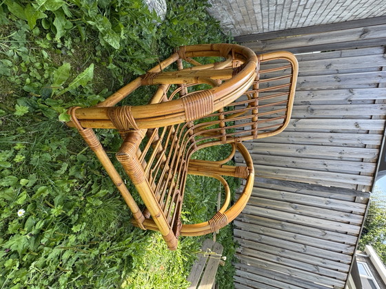 Exclusieve Authentieke Rotan Lounge Fauteuil – Vroeg Indonesisch Handwerk Jaren 40/50 – Rattan (photo 2 of 10)