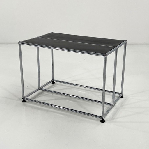Console basse/table d'appoint noire par F. Haller & P. ​​Schärer pour USM Haller, années 1980