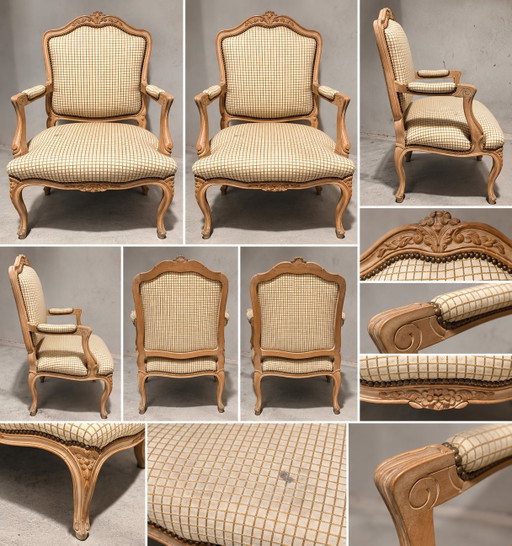 Pair of Louis XV style carved wood armchairs – to be re-upholstered