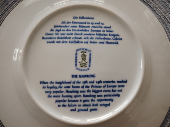 Image 1 of Le Falkenbeize Schumann Arzberg Bavaria Véritable cobalt Vintage Plat en porcelaine Assiette Objet de vitrine