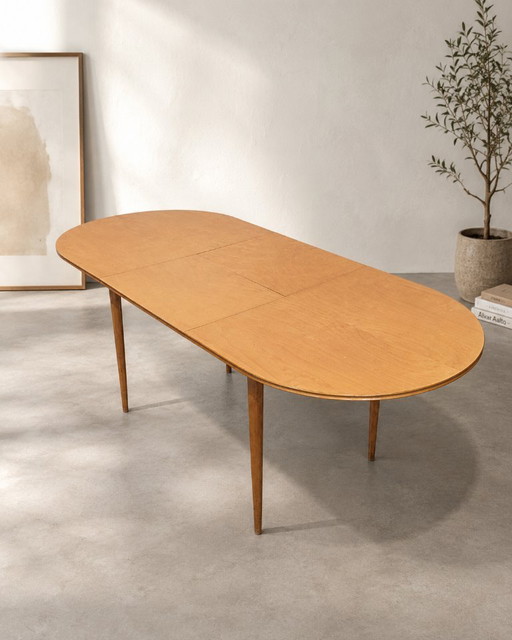 Mesa de comedor extensible vintage Imexcotra, década de 1960.