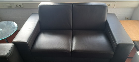 Image 1 of Black 2-seater sofa | sleek design | artificial leather