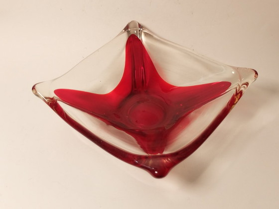 Grote Boheemse Mid-Century Kunstglas Schaal – Schalen (photo 5 of 12)