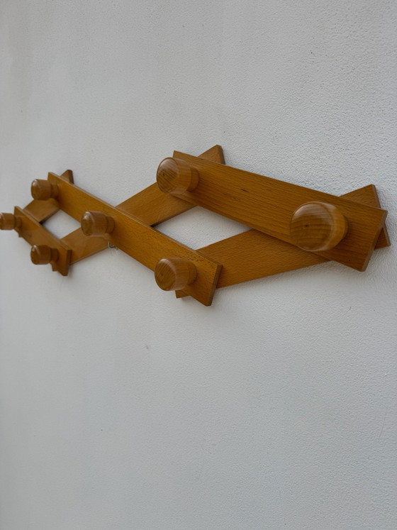 Appendiabiti vintage a fisarmonica da parete, Legno, Dorato (foto 2 di 15)