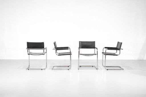 S34 Chairs by Mart Stam and Marcel Breuer for Fasem, Italy 1980s.