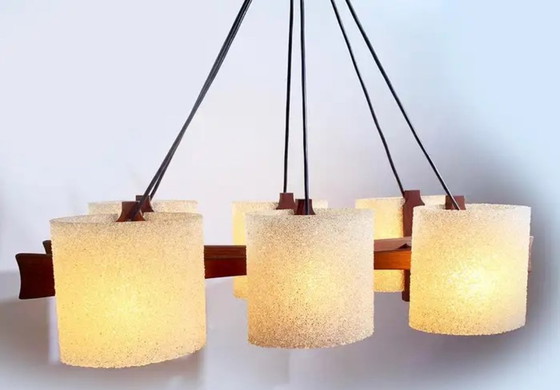 Image 1 of Lampadario scandinavo vintage, 6 luci, 1960