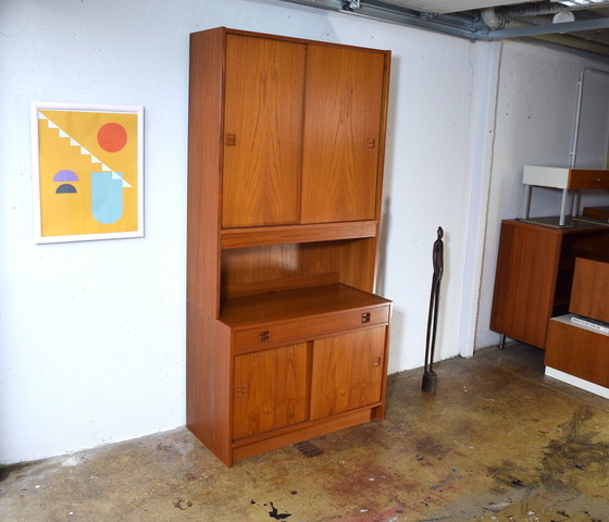 Image 1 of Commode haute Erik Brouer en teck danois des années 1960, style vintage milieu du siècle