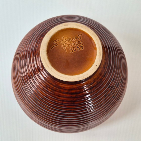 Image 1 of IMPORTANT VINTAGE FRENCH VASE 1960 SAINT-CLEMENT CERAMIC 9055 DIAMETER 30CM