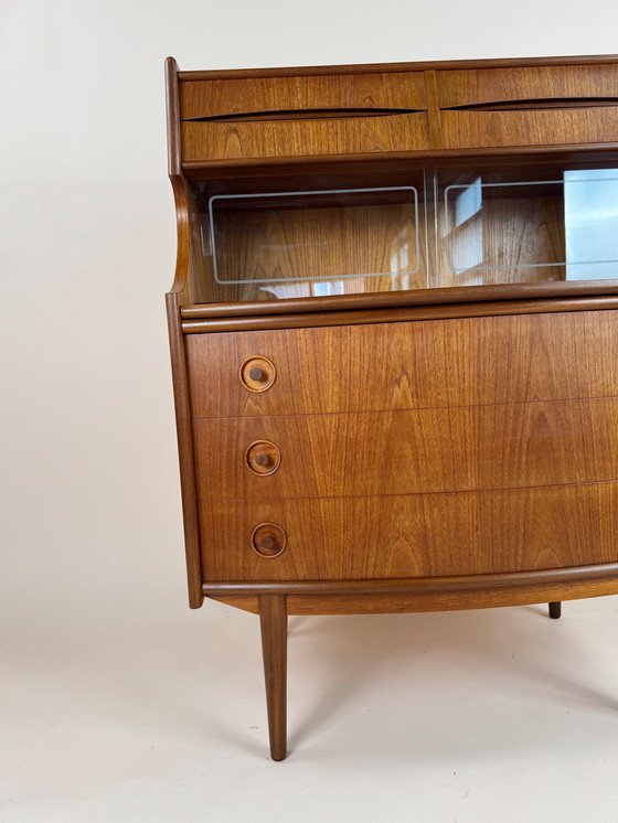 Image 1 of Gunnar Falsig for Holstebro Møbelfabrik – Sculpted Danish Teak Secretary