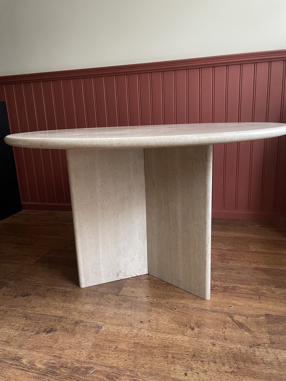 Image 1 of Round travertine table 120cm
