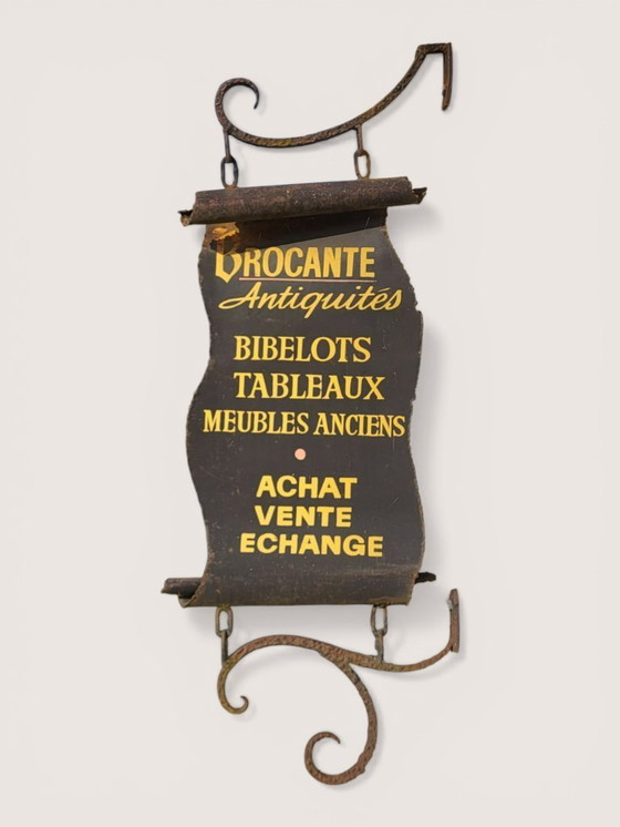 Image 1 of Letrero de hierro de anticuario/vendedor de artículos de segunda mano