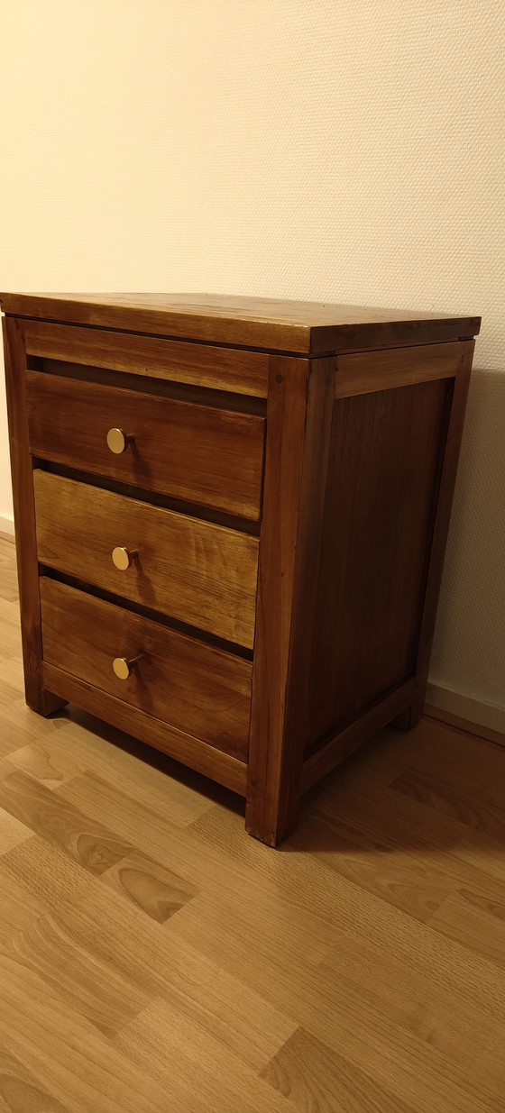 Image 1 of Solid wood cabinet with 3 drawers