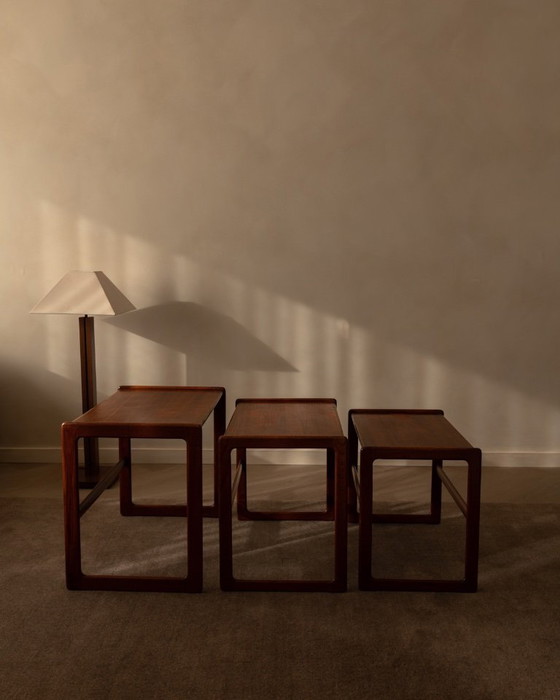 Image 1 of Vintage Danish Teak Side Tables / Nesting Tables (Set of 3) – Arne Hovmand-Olsen for Mogens Kold – Denmark, 1960s