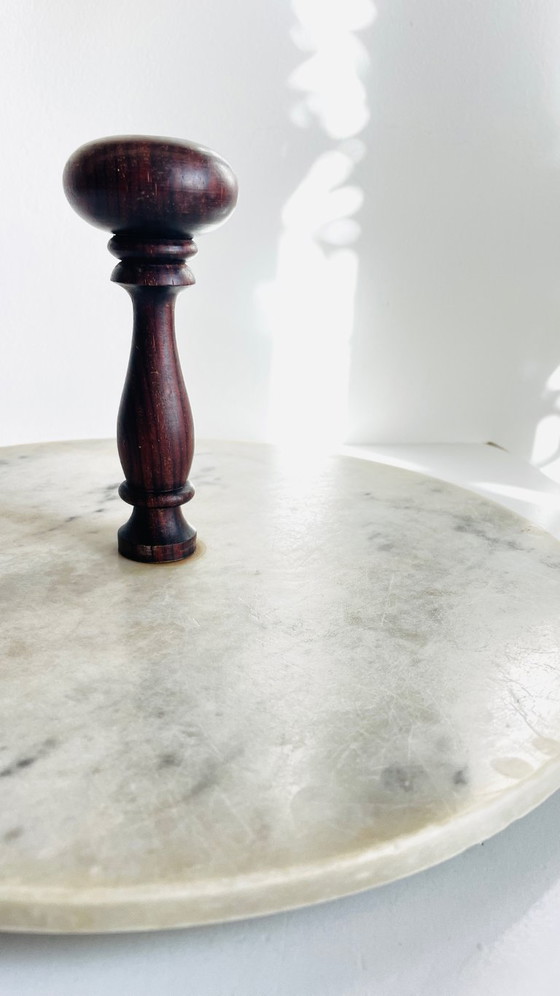 Image 1 of Vassoio per formaggi d'epoca in marmo e legno