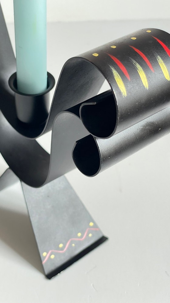 Image 1 of BOUGEOIR Métal Forme Coq Suède VINTAGE