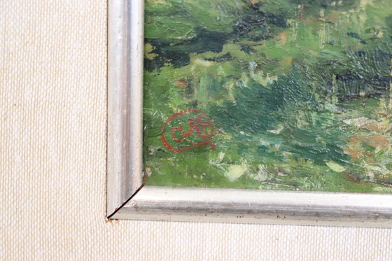 Image 1 of Set of 2 Countryside Landscapes, Oil on Board, Italy Early 20th Century