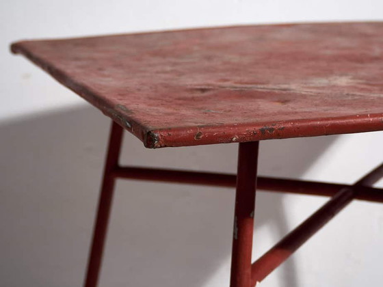 Antique red outdoor table (c.1920) #13, Garden tables, Iron, Vintage (photo 15 of 18)