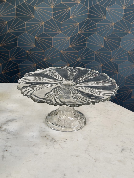 Image 1 of Alzata per torte Val Saint Lambert – Collezione “Bambous et Étoiles”.