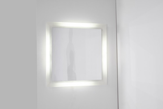 Image 1 of Specchio quadrato vintage in vetro, Italia, anni '70.