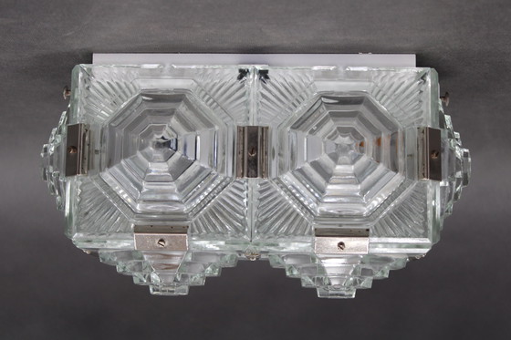 Image 1 of 1970 Brutalistische wandlamp met glas van Kamenicky Senov, Tsjecho-Slowakije