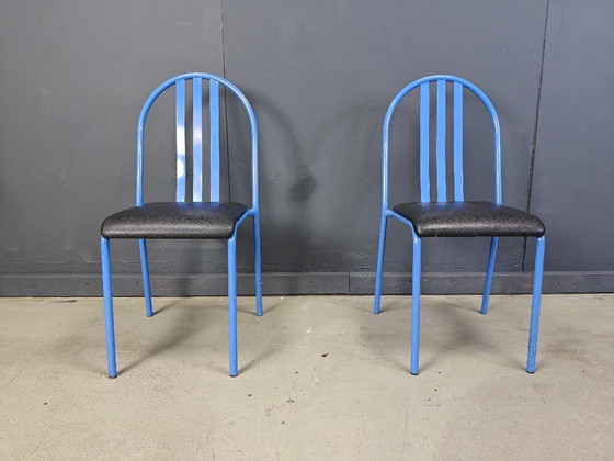 Image 1 of Satz Nr 222 Stühle von Robert Mallet-Stevens, 1980er Jahre, Satz von 7