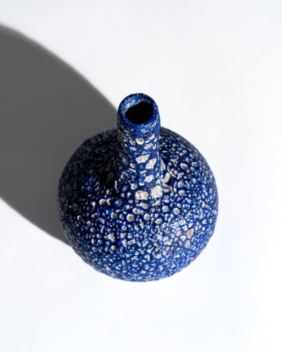 Image 1 of Albert Kiessling Moon Lava Glaze Ceramic Bottle Vase Handcrafted Studio Pottery