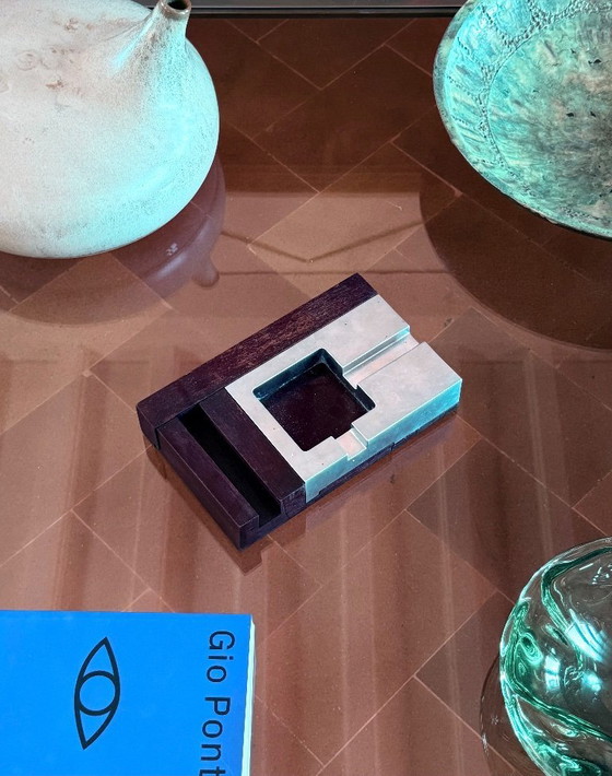 Image 1 of Cenicero de caoba moderno de mediados de siglo, Alfred Dunhill Italia Años 70